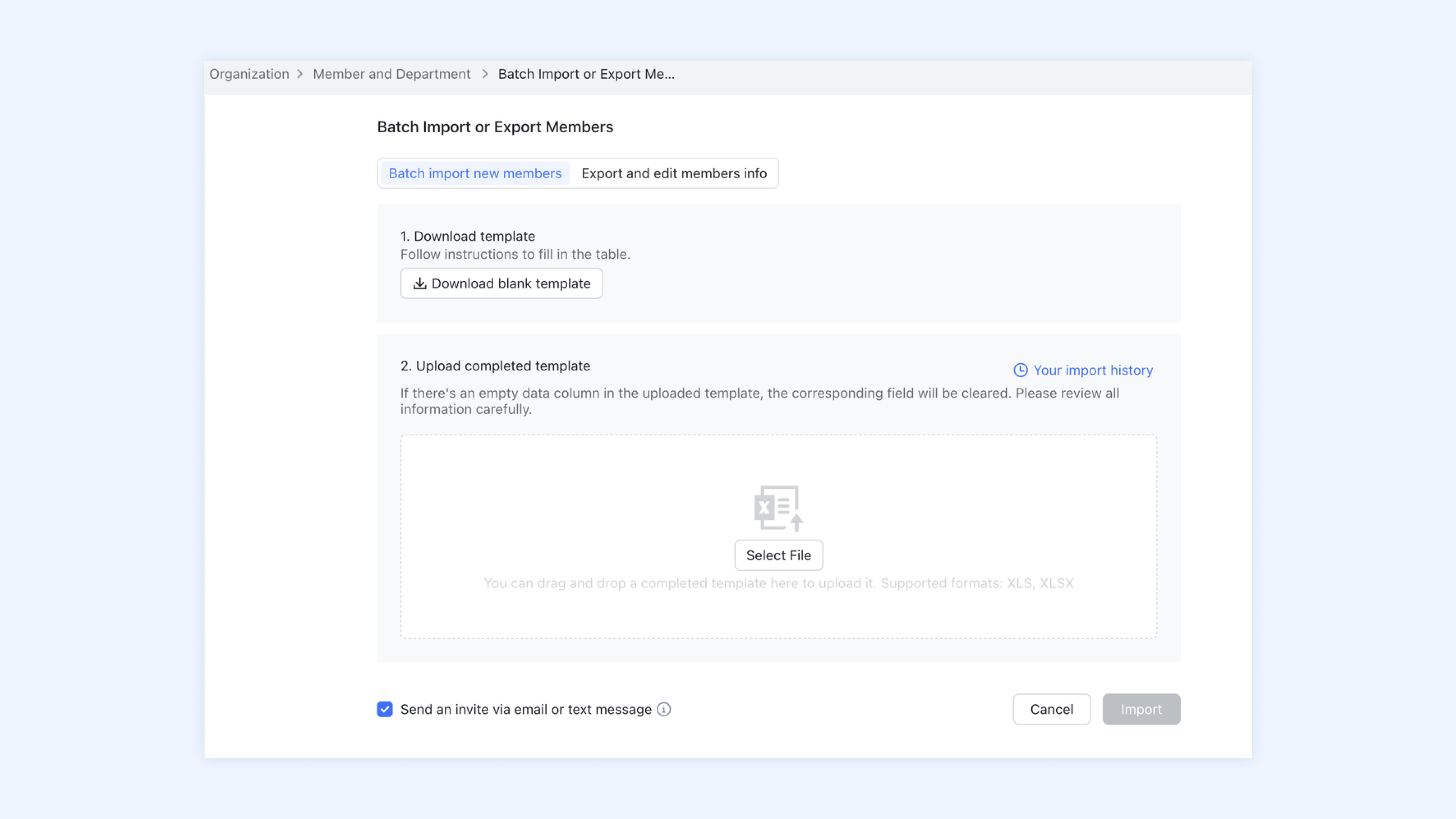 Step 3 Invite members to join the organization