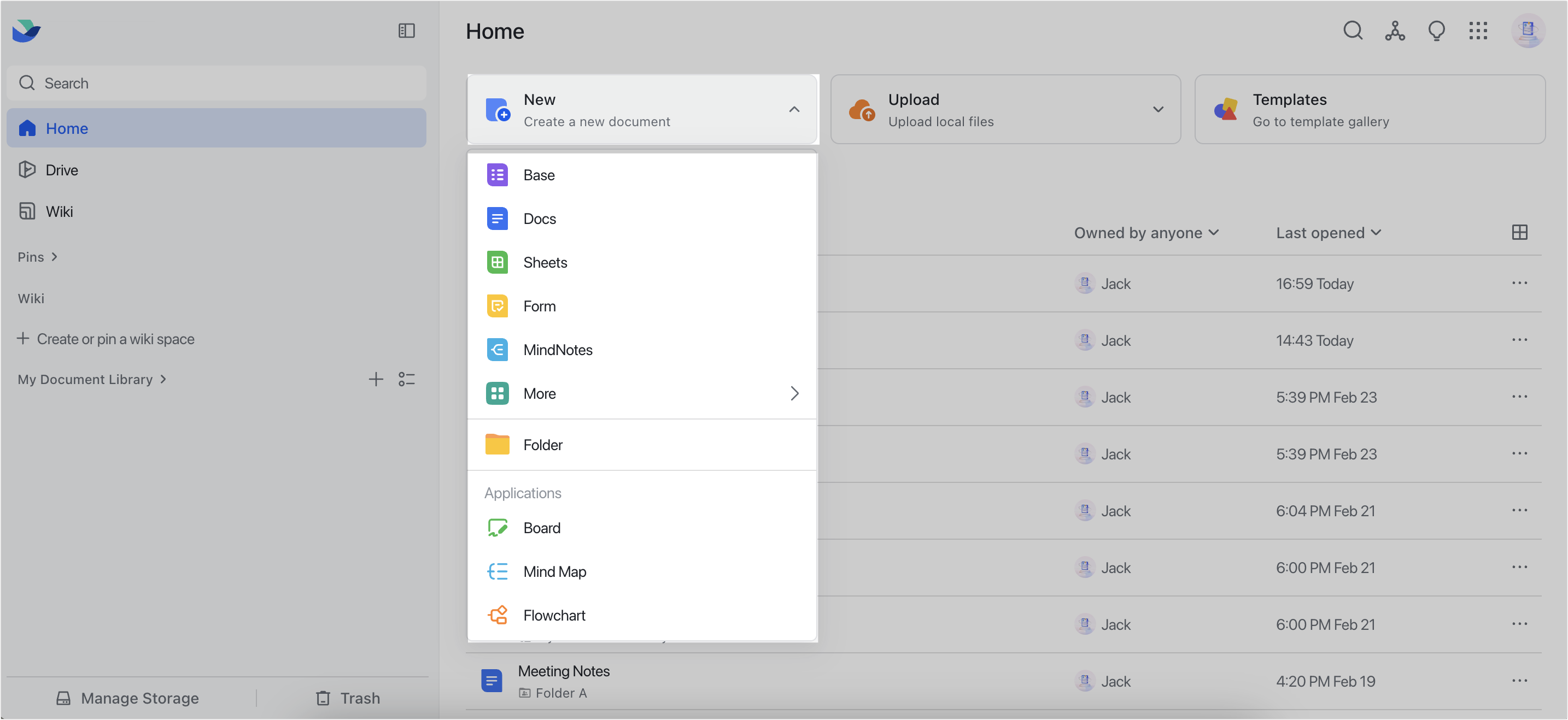 Get started with the new Feishu Docs homepage