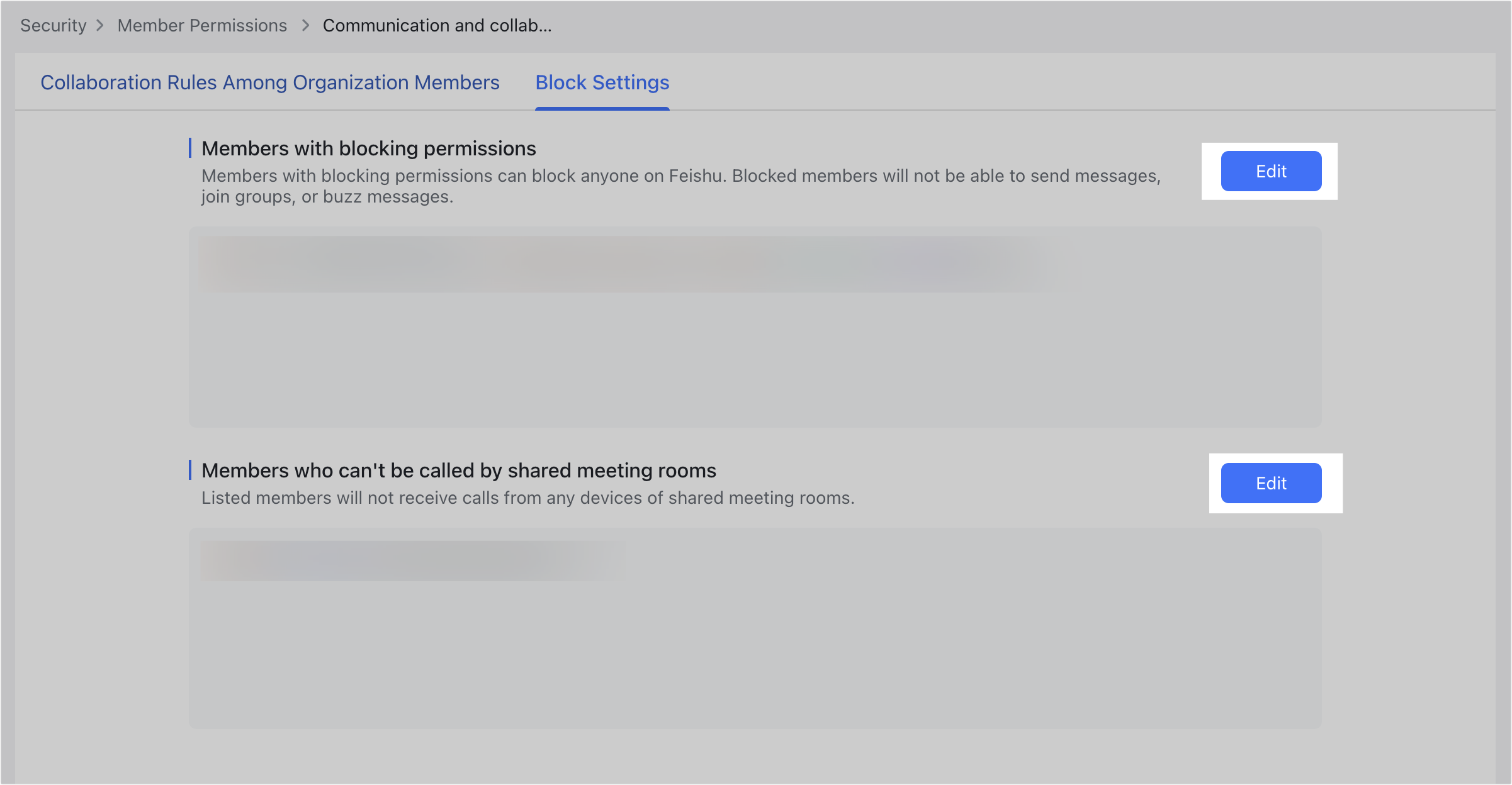 Admin | Manage member communication and collaboration permissions