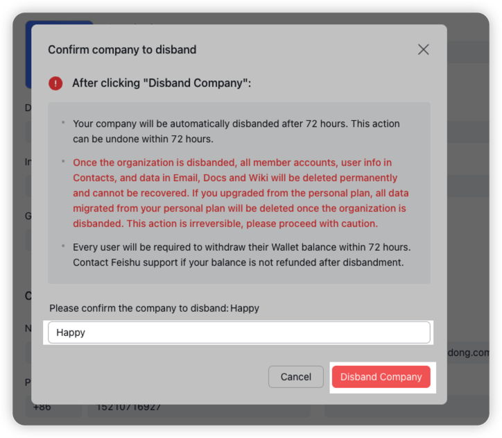 How to disband a company