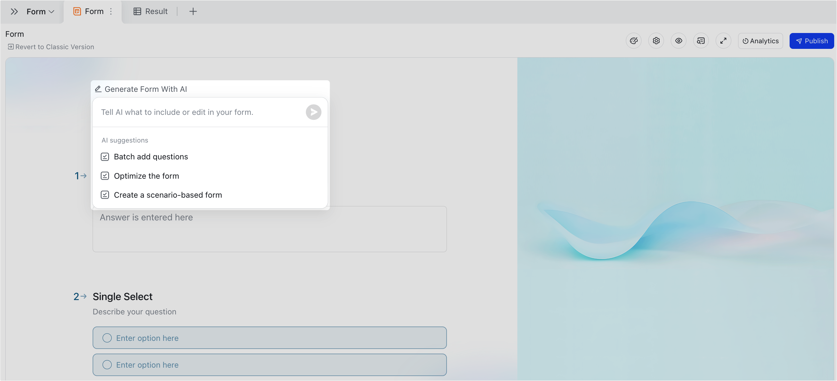 Use AI to build forms