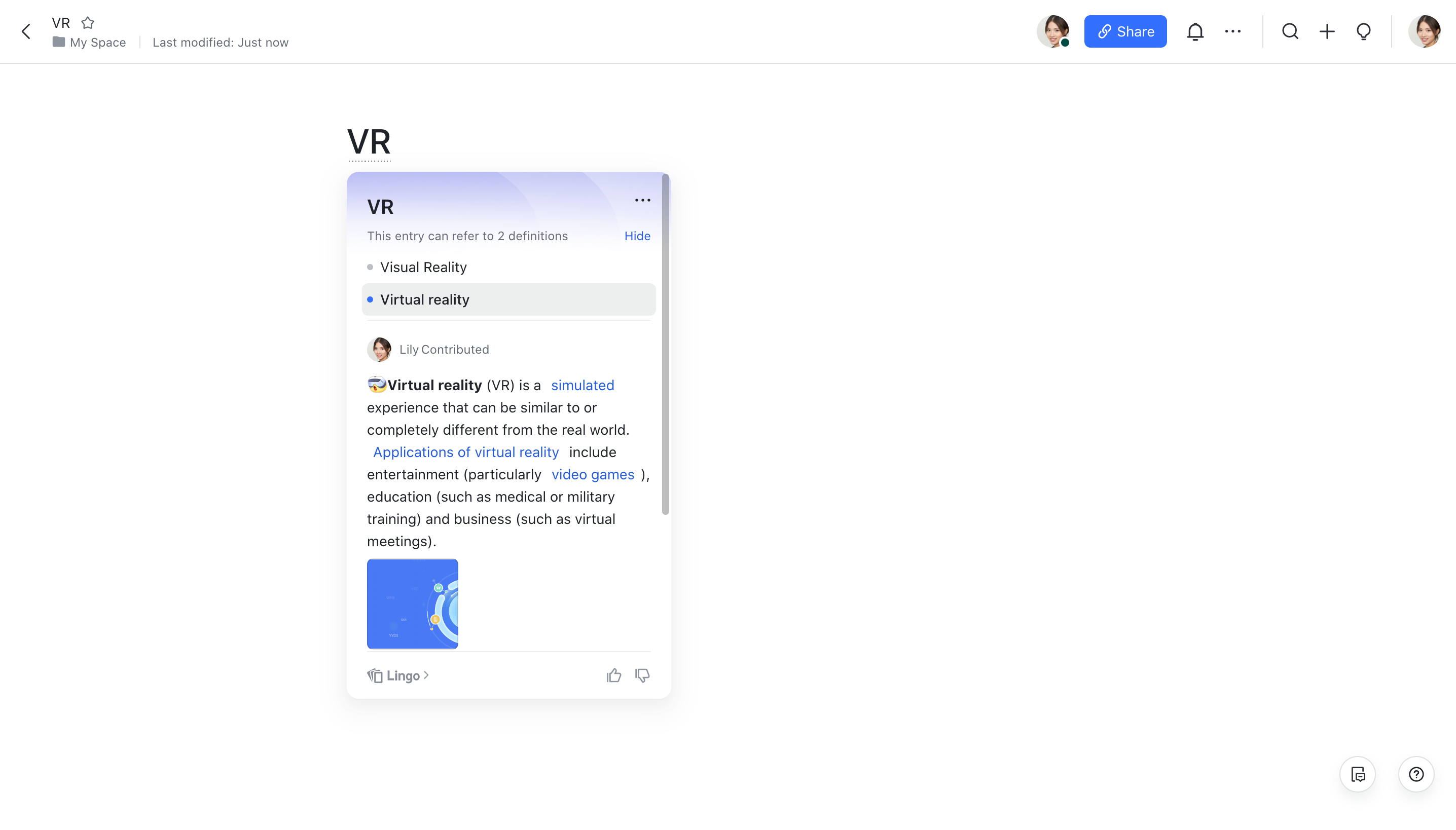 View and share Lingo cards