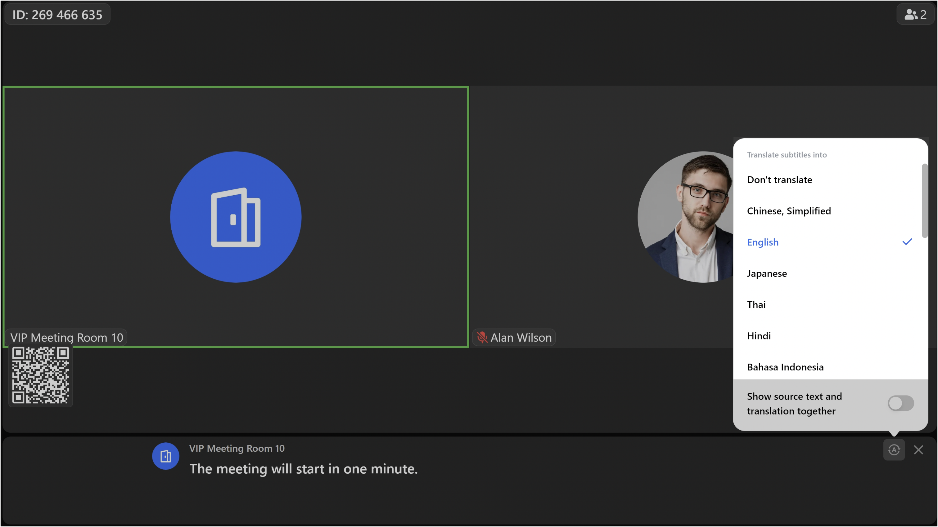 Use subtitles and translation in Feishu Rooms