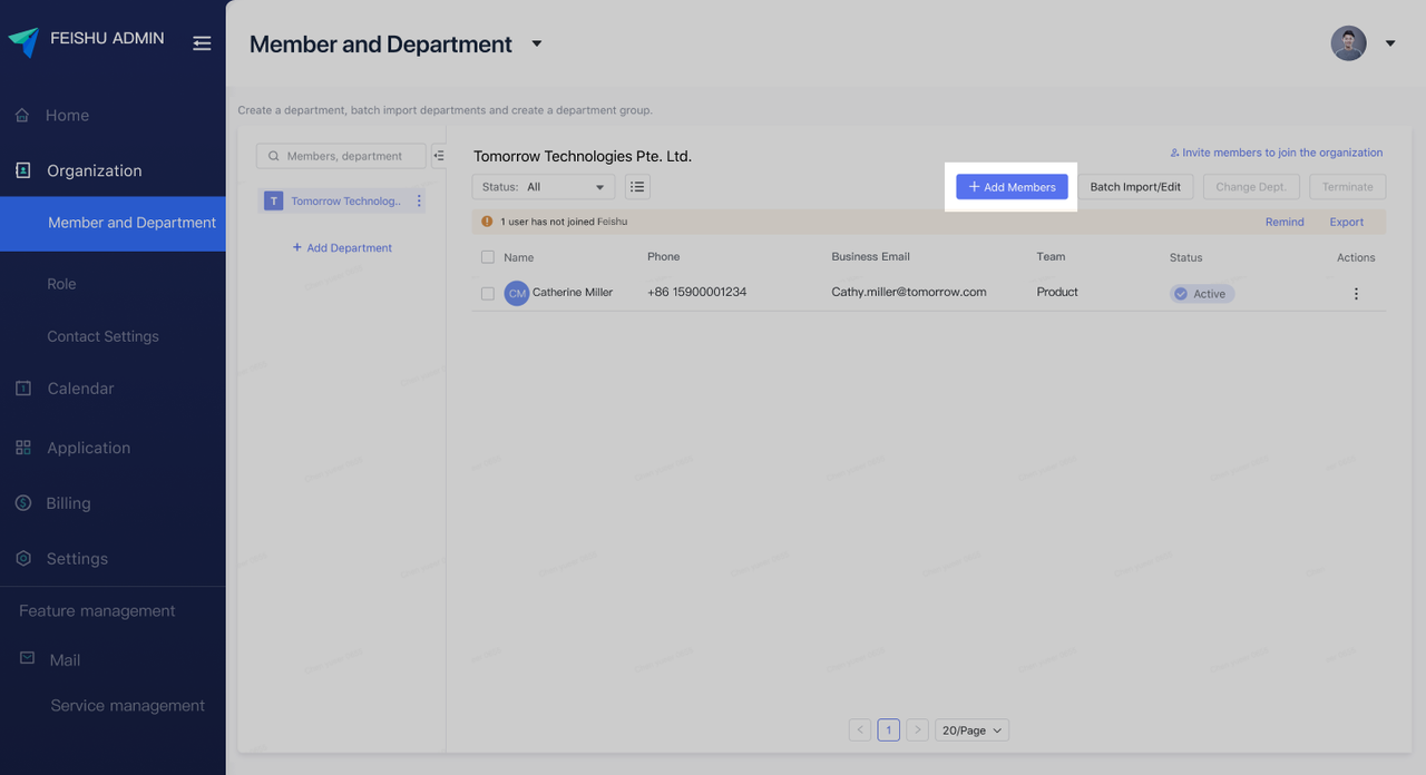 Admin Assign business email addresses