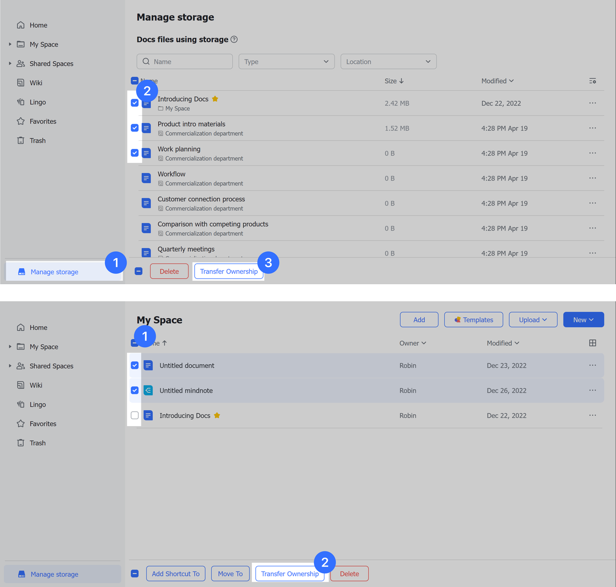 Docs permissions overview