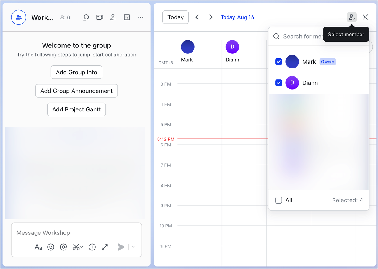 Check availability of a group chat's members