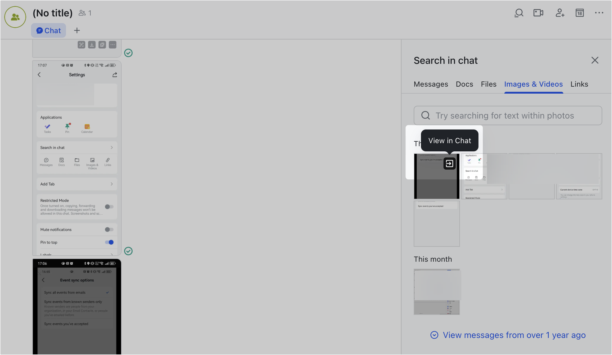 Send and receive images in chats