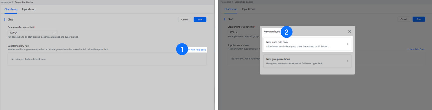 How to set maximum group size as an administrator