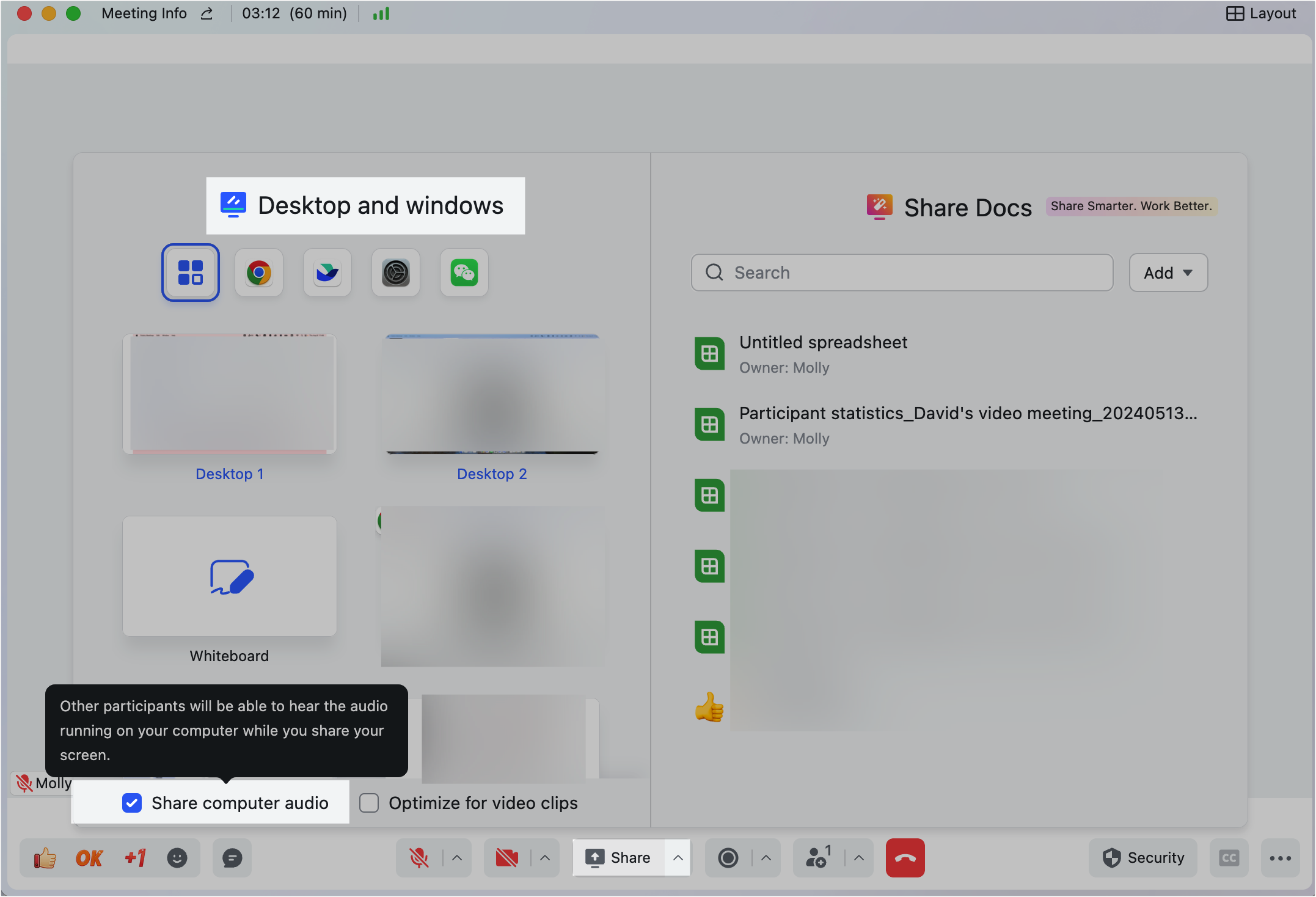 Toubleshoot sound issues during screen-sharing