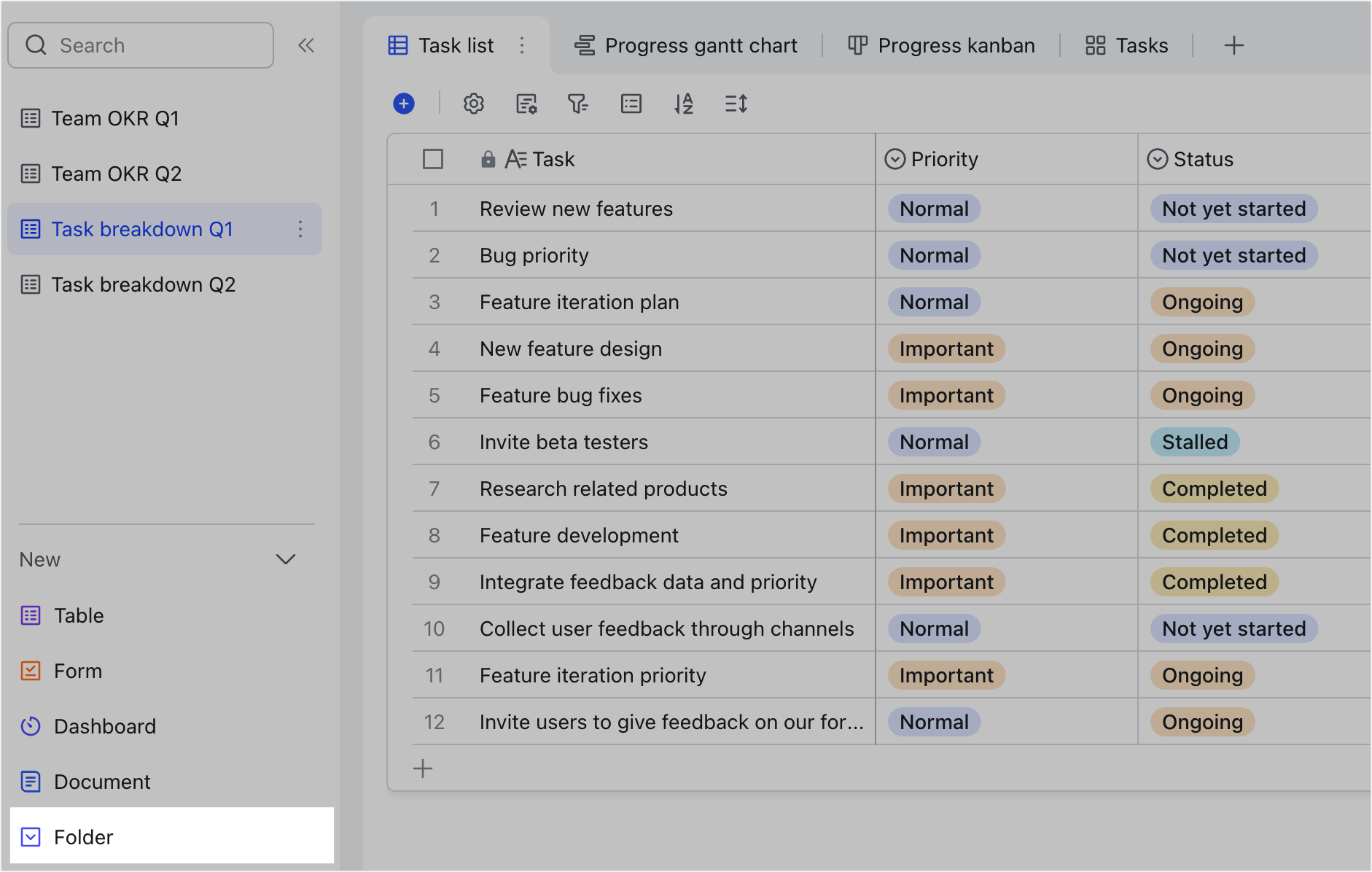 Create folders in Base