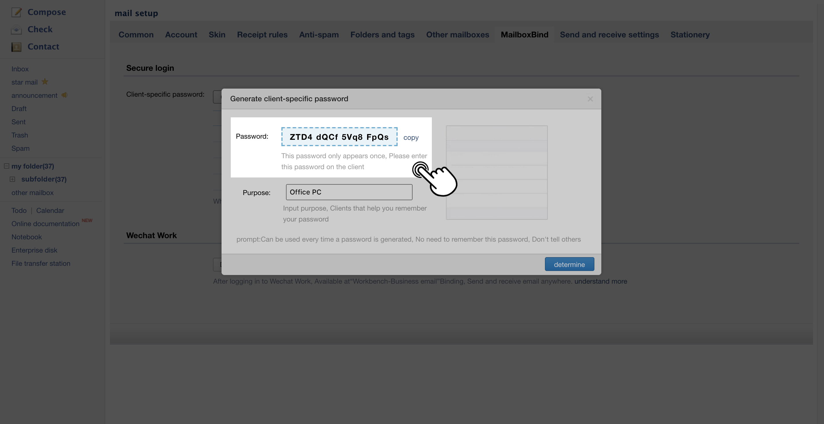 Migrate emails with the original public mailbox password.