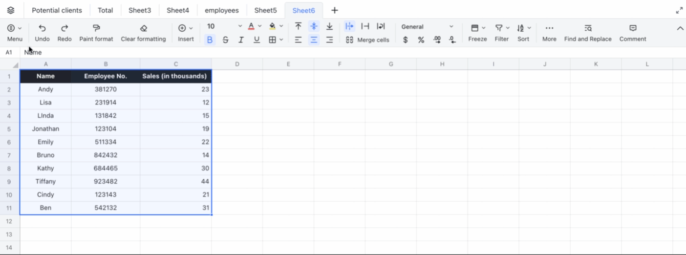 Convert Sheets into a Base view