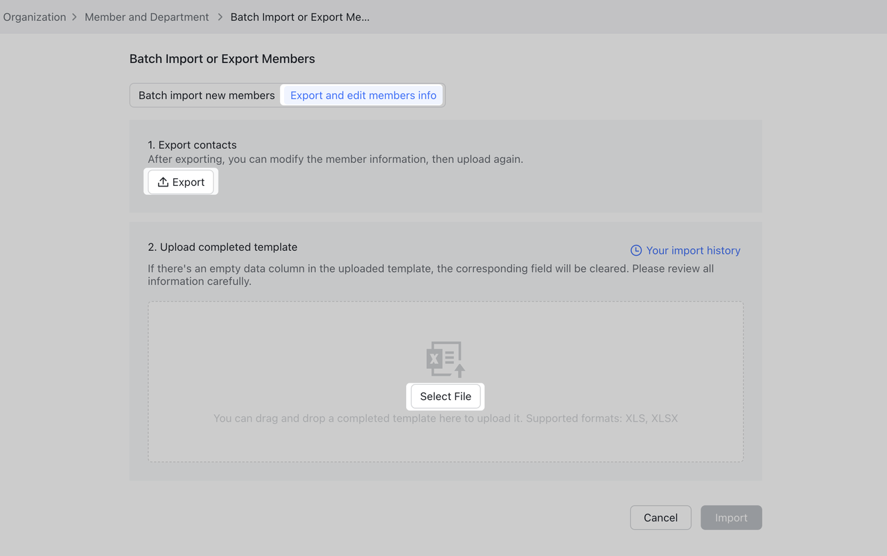 Admin | Modify member information