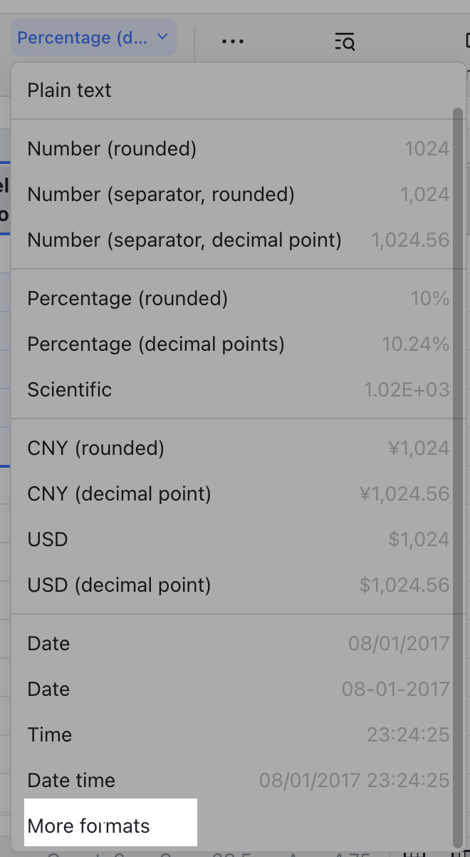 Change number format in Sheets