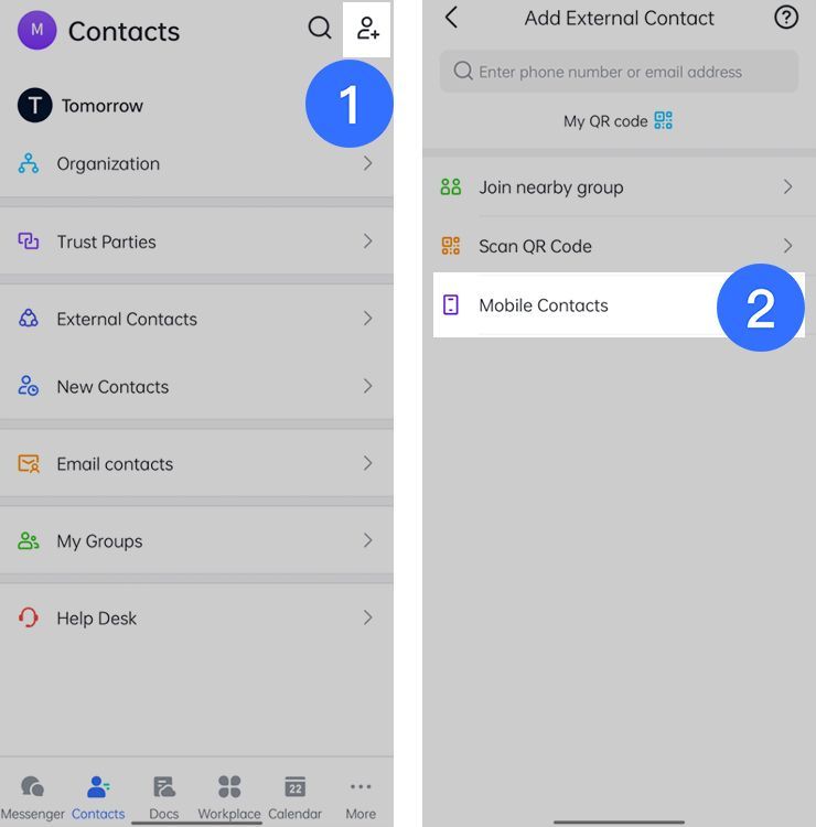 Add or delete external contacts
