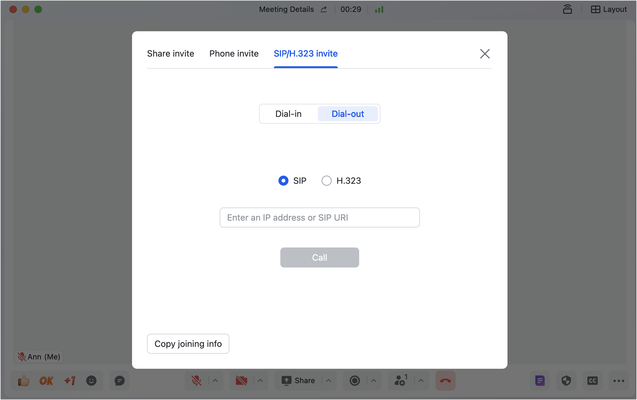 Invite people to join during a meeting