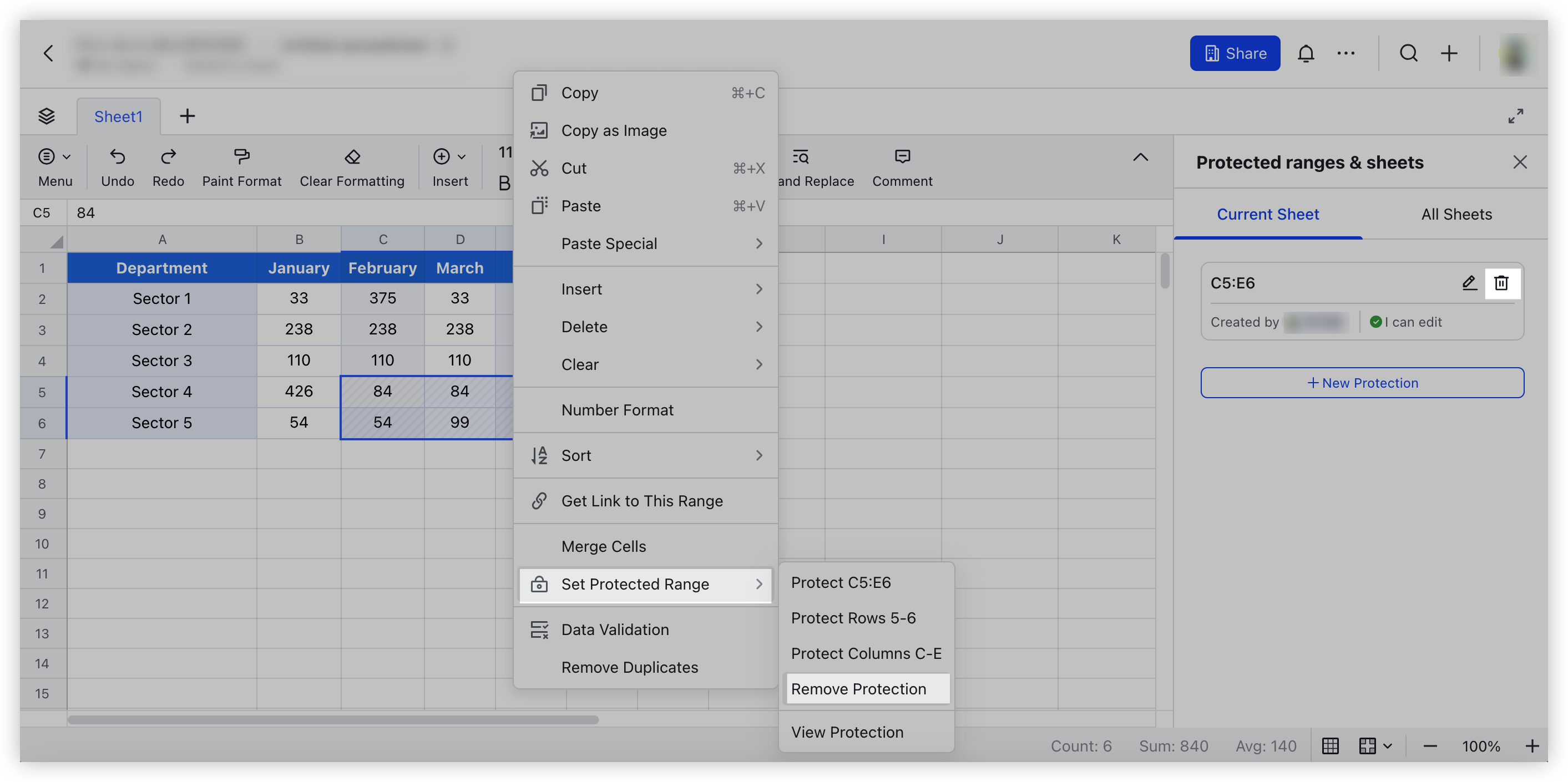 Configure The Protected Range In Sheets