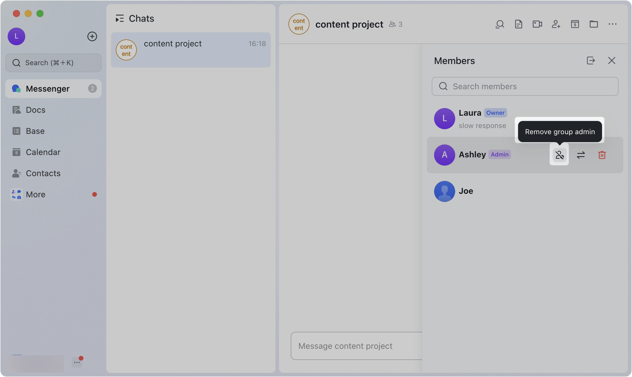 Manage group administrators
