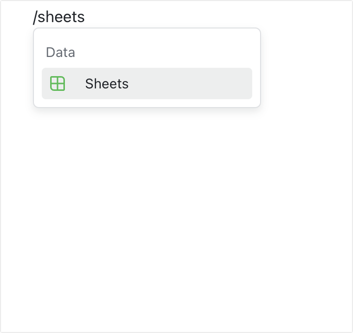 Insert a sheet in Docs