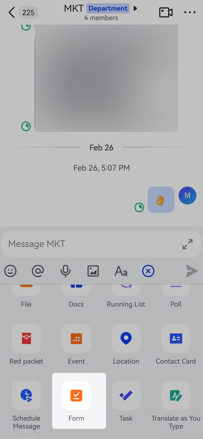 Use forms in group chats