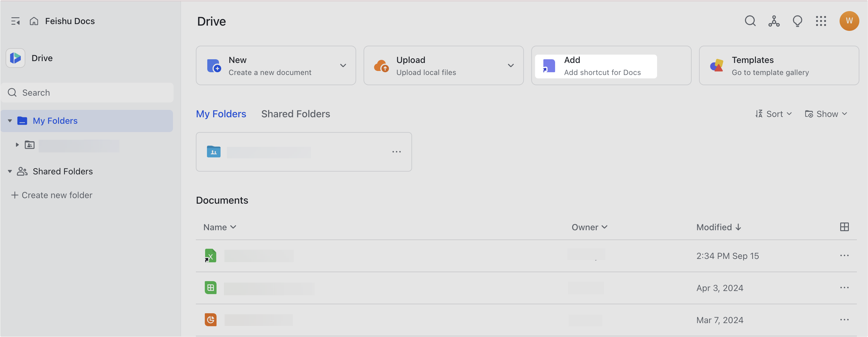Add a document shortcut