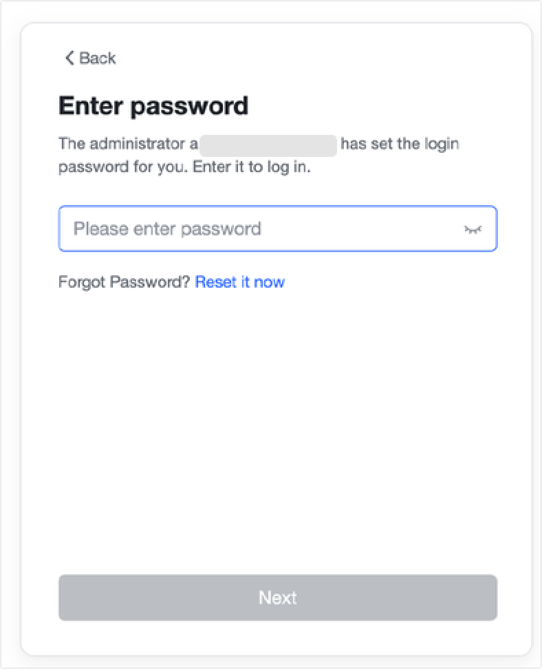 Log in to your account using Feishu business email