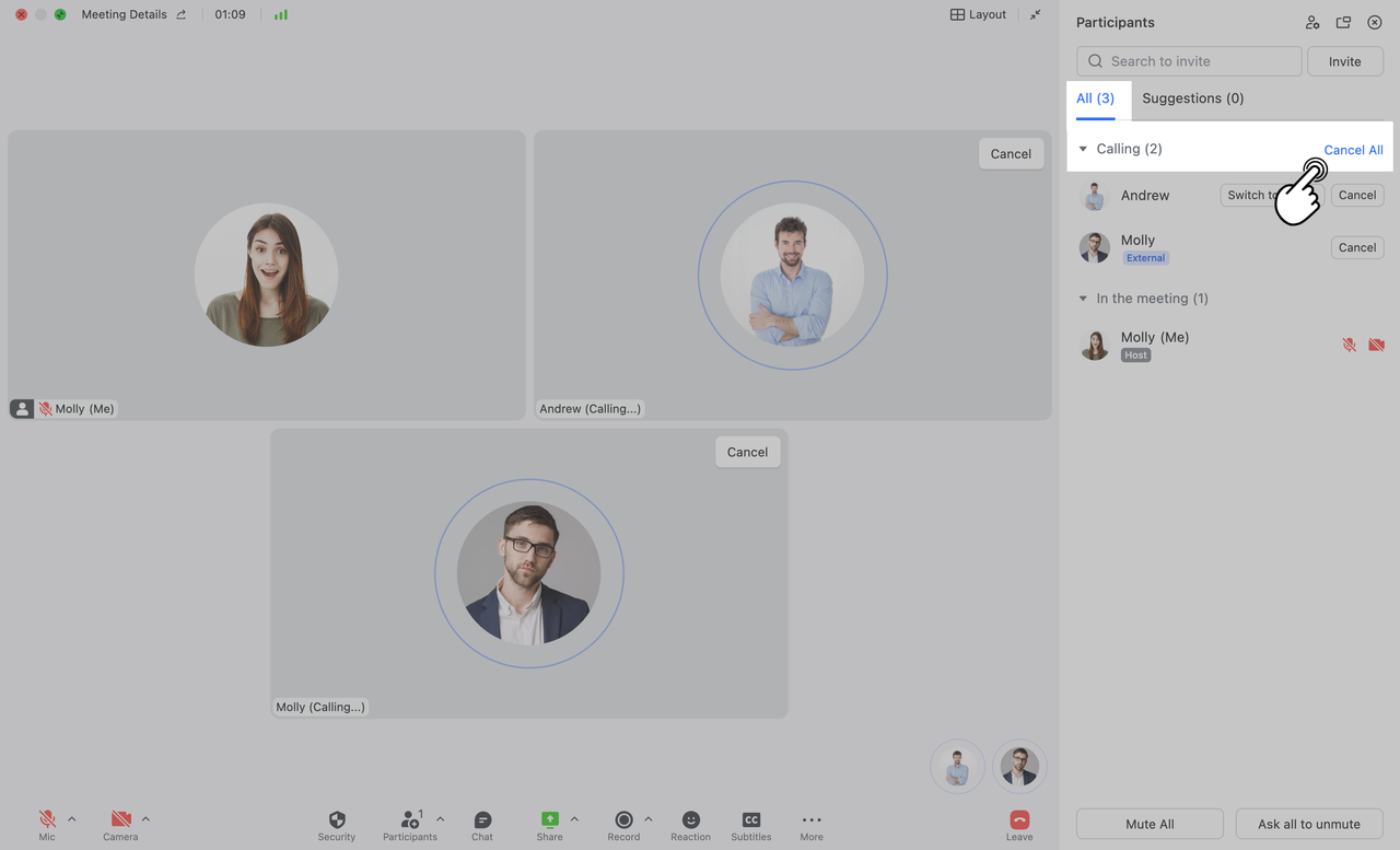 Invite people to join during a meeting