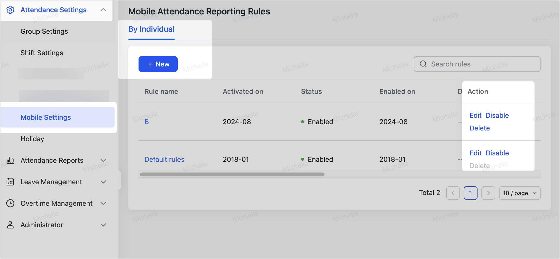 Admin | Set mobile attendance reports