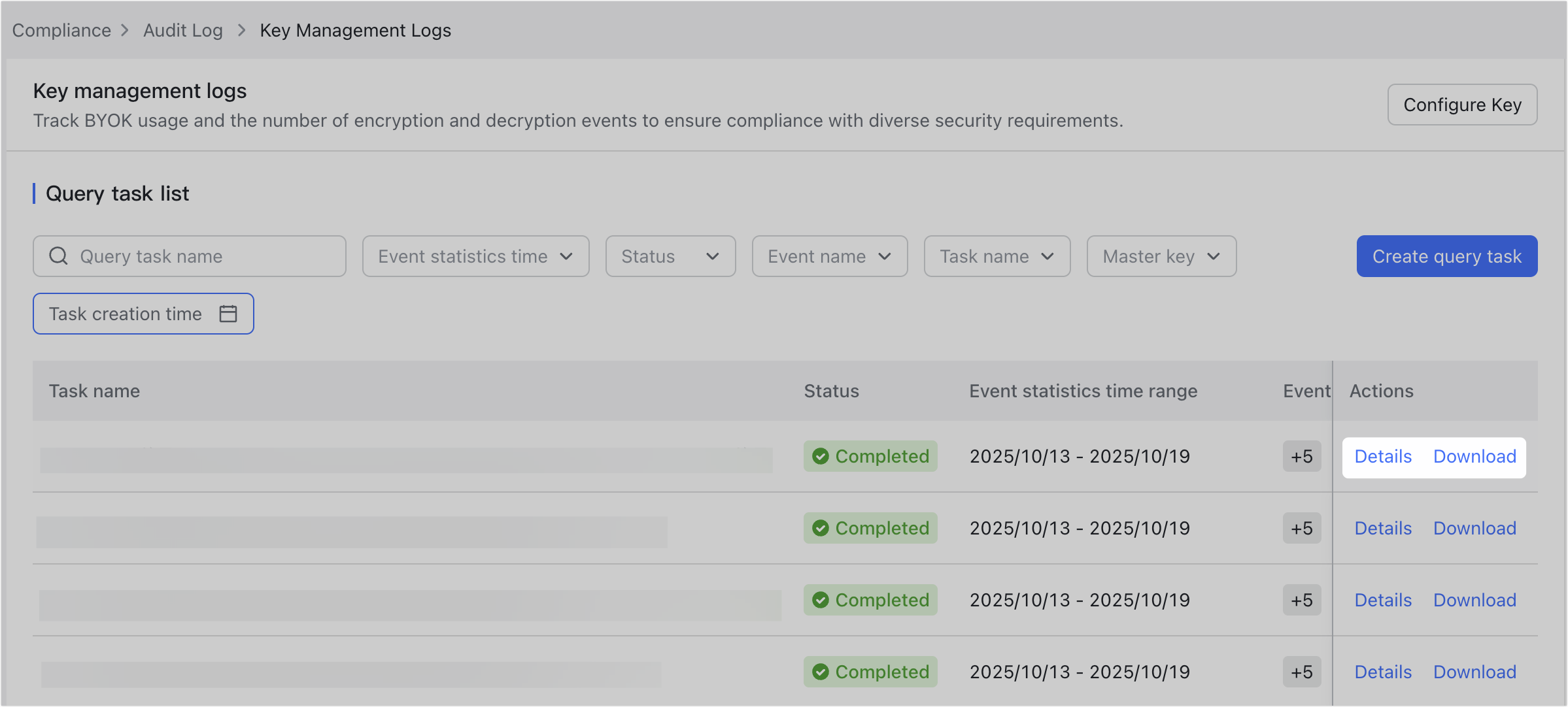 Admin | View key management logs