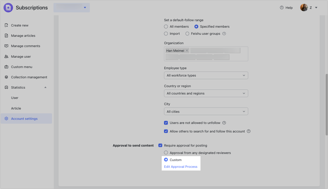 Create Subscriptions and Broadcasters accounts
