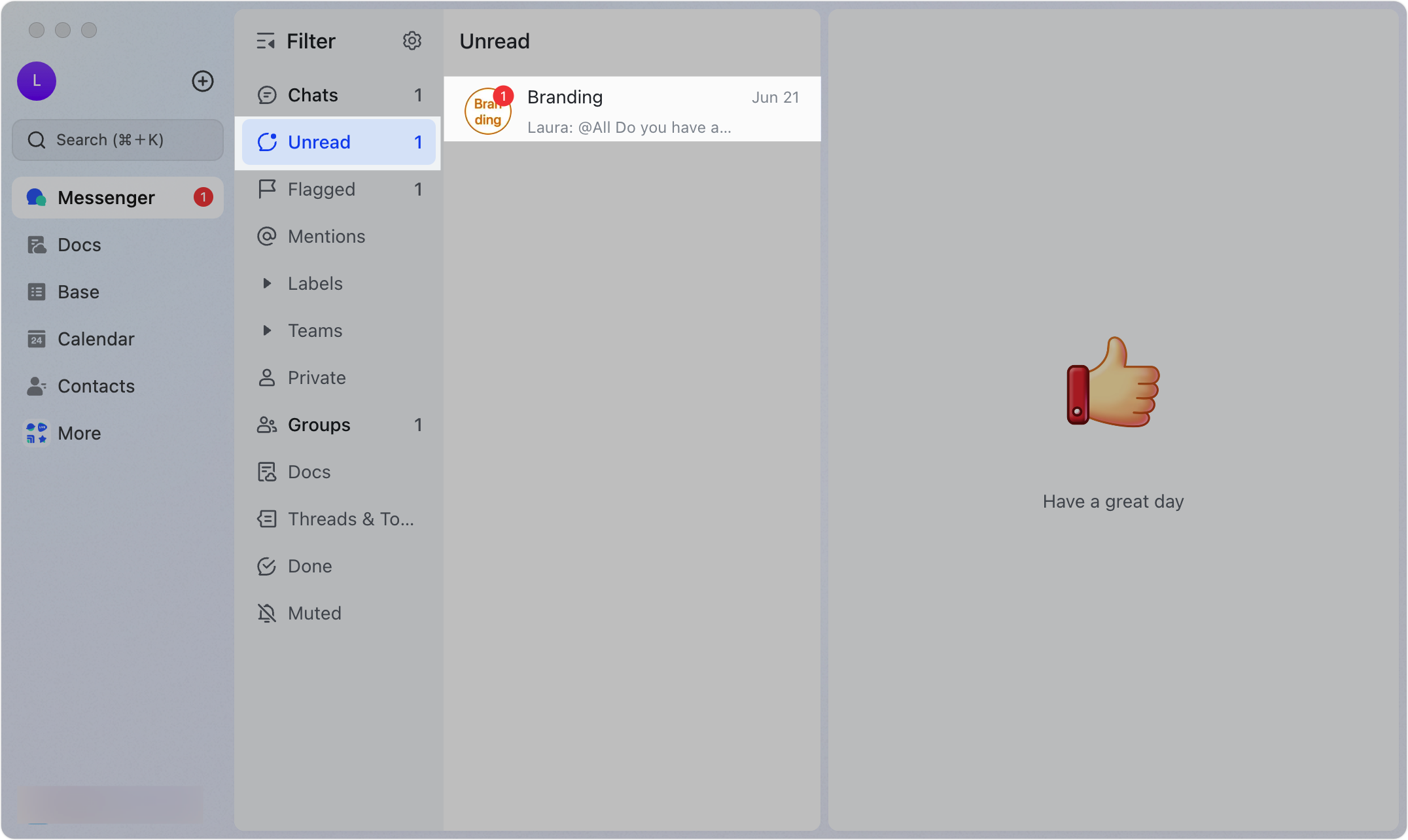Mark a chat as unread