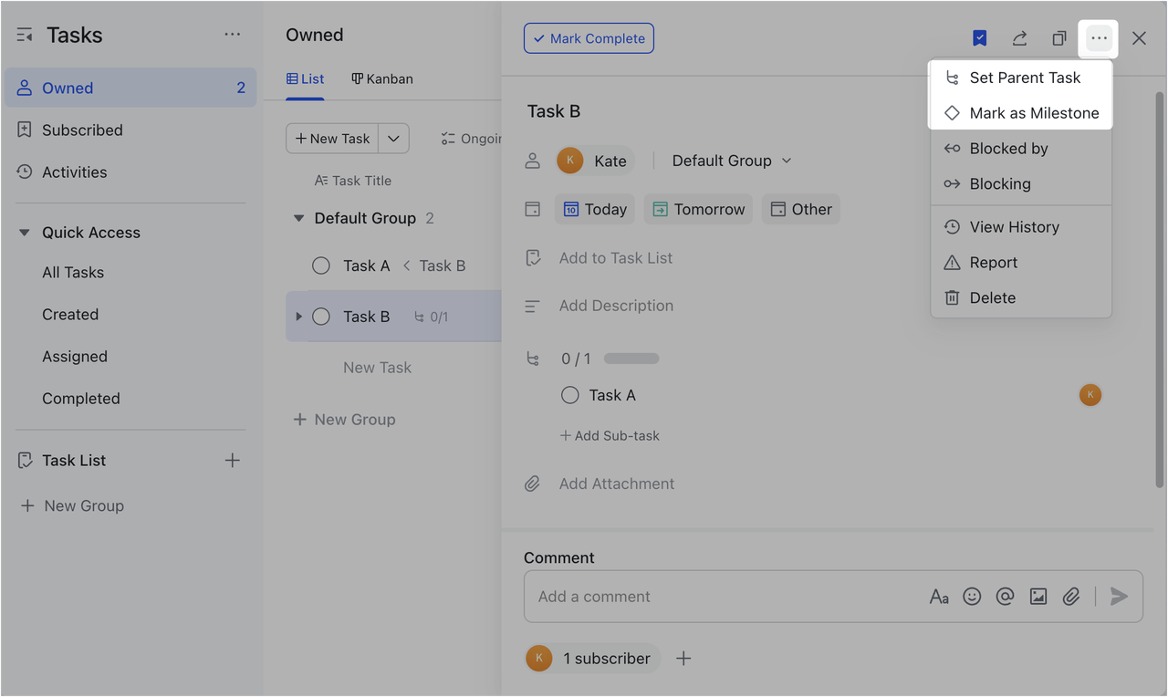 Tasks updates