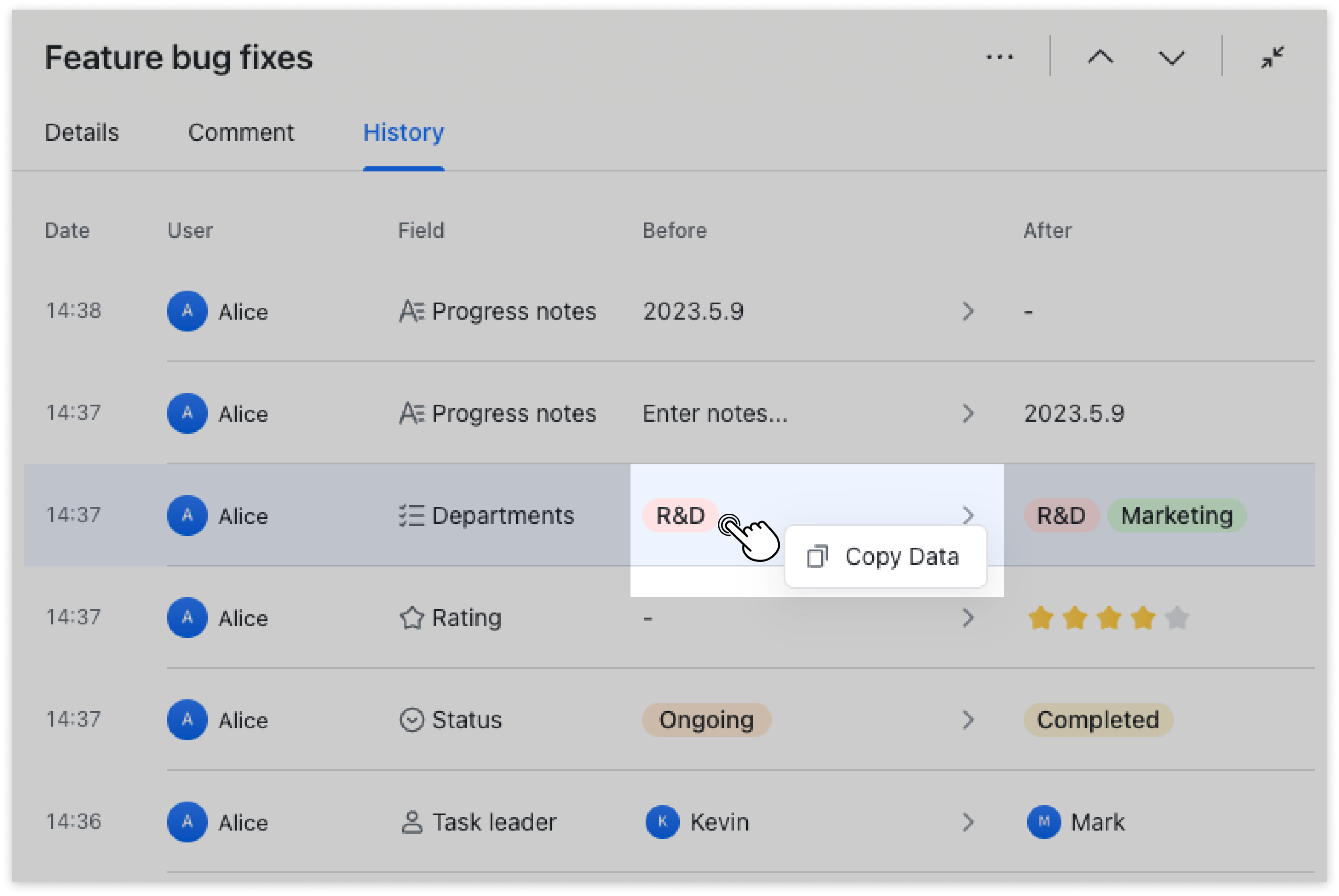 View edit history in Base
