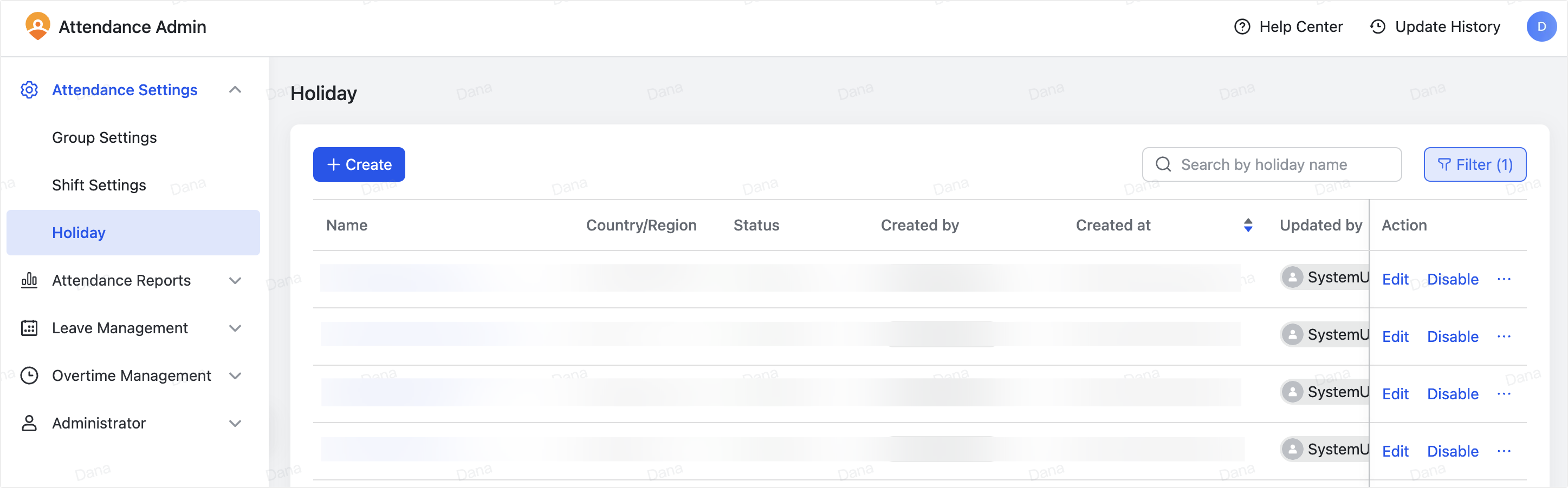 Admin | Customize holidays