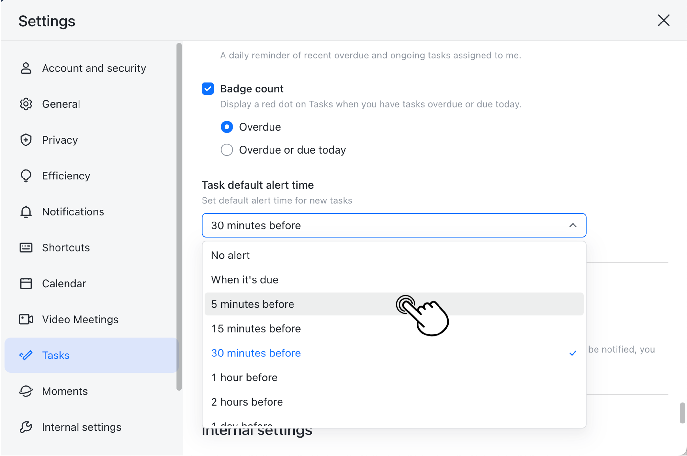 Task settings