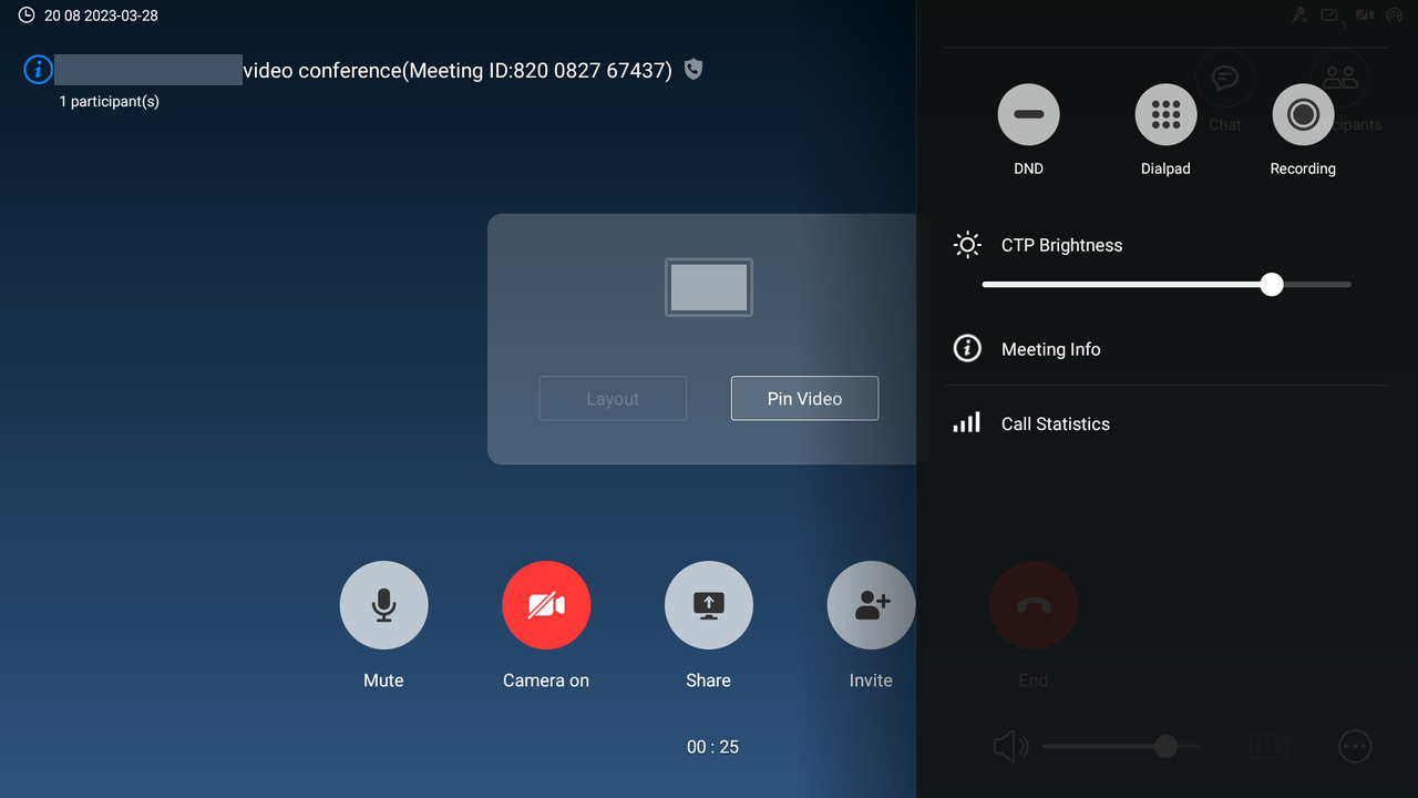 Meetings and In-meeting operations — Yealink Controller (touch panel)