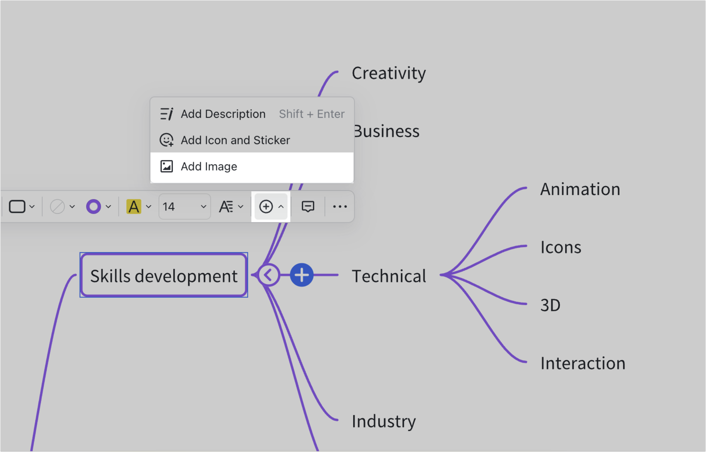 Insert mind maps to a board