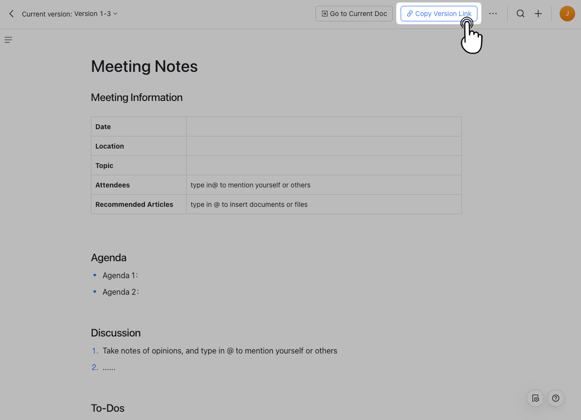 Use version management in Docs