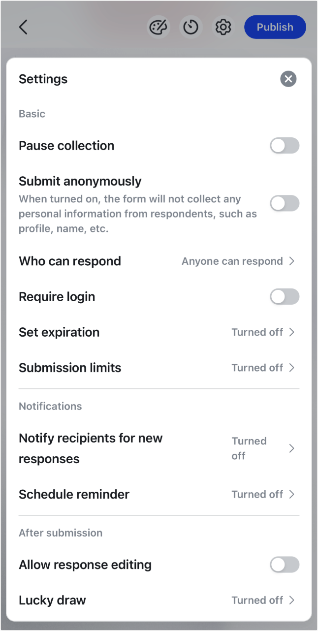 Use Feishu Forms on mobile