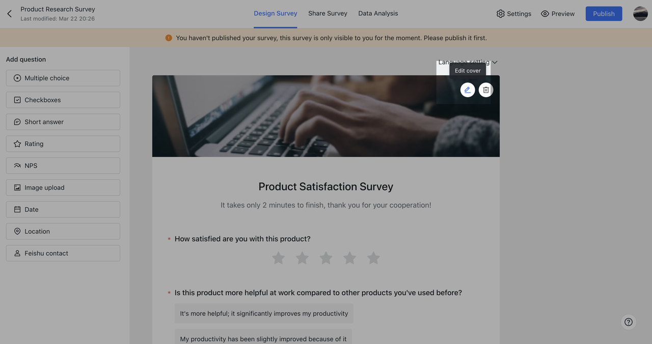 Use Feishu Survey