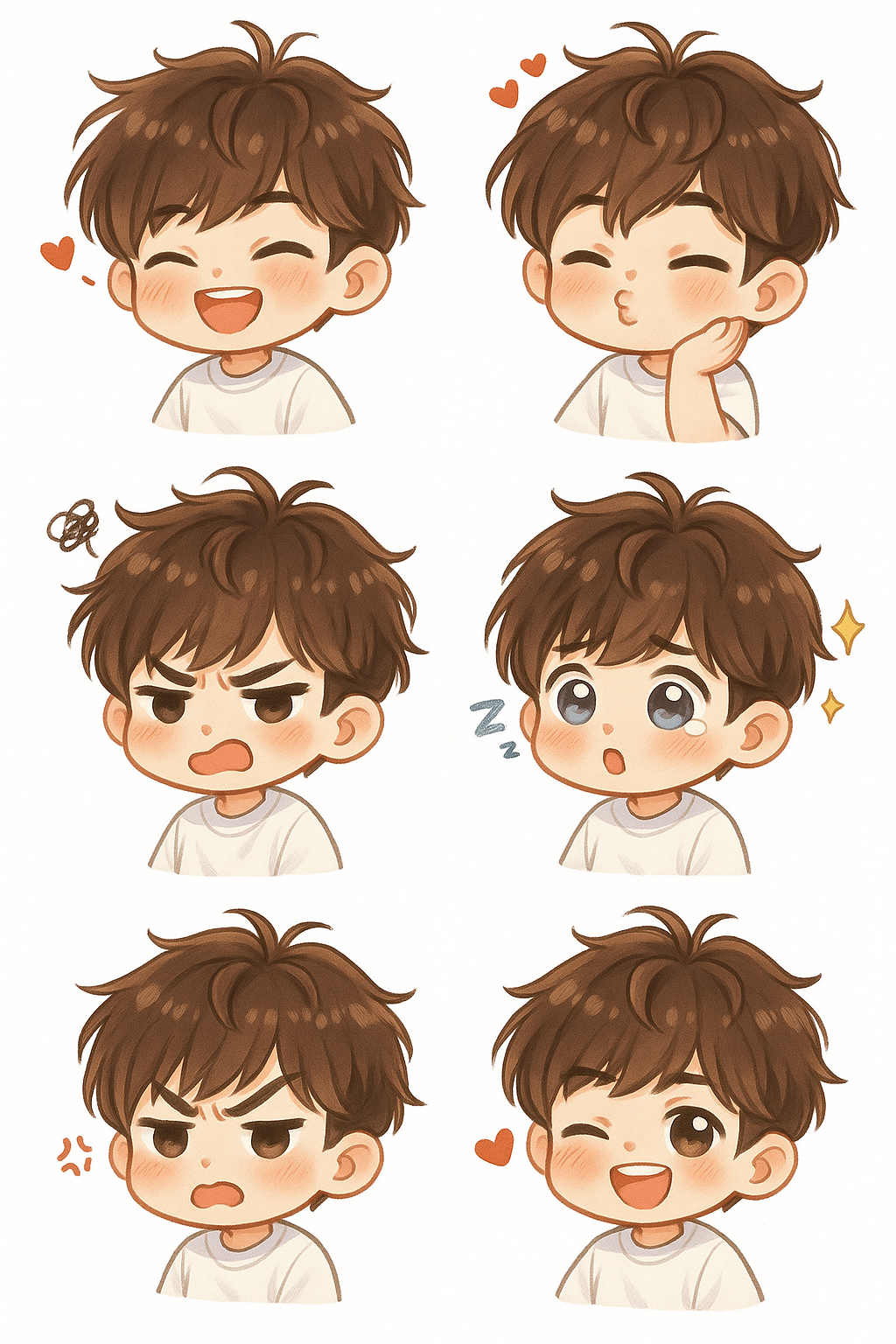 个人 chibi 风格形象插画