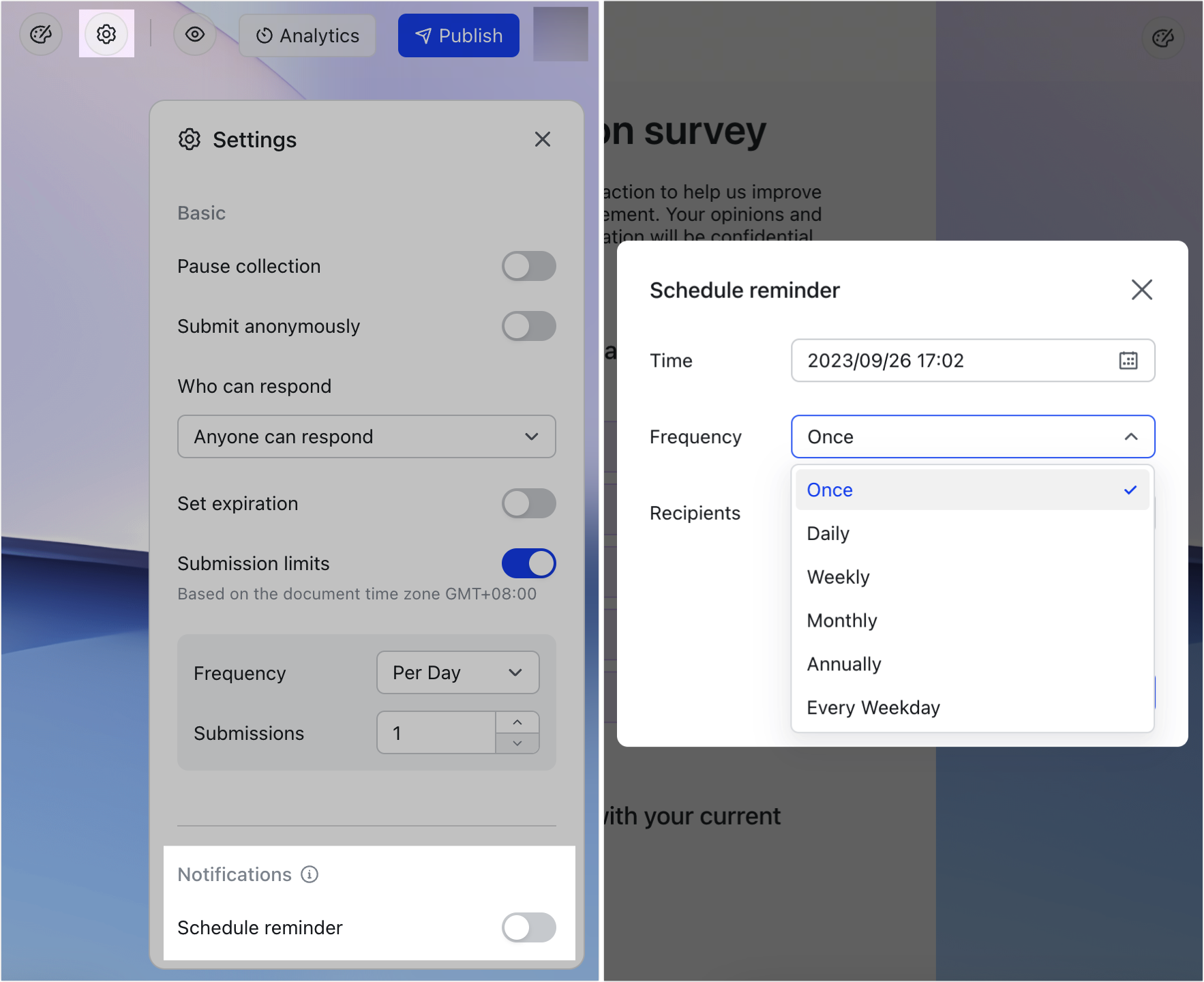 Use the notification function in Feishu Forms