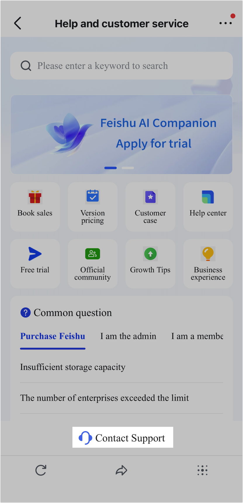Contact Support
