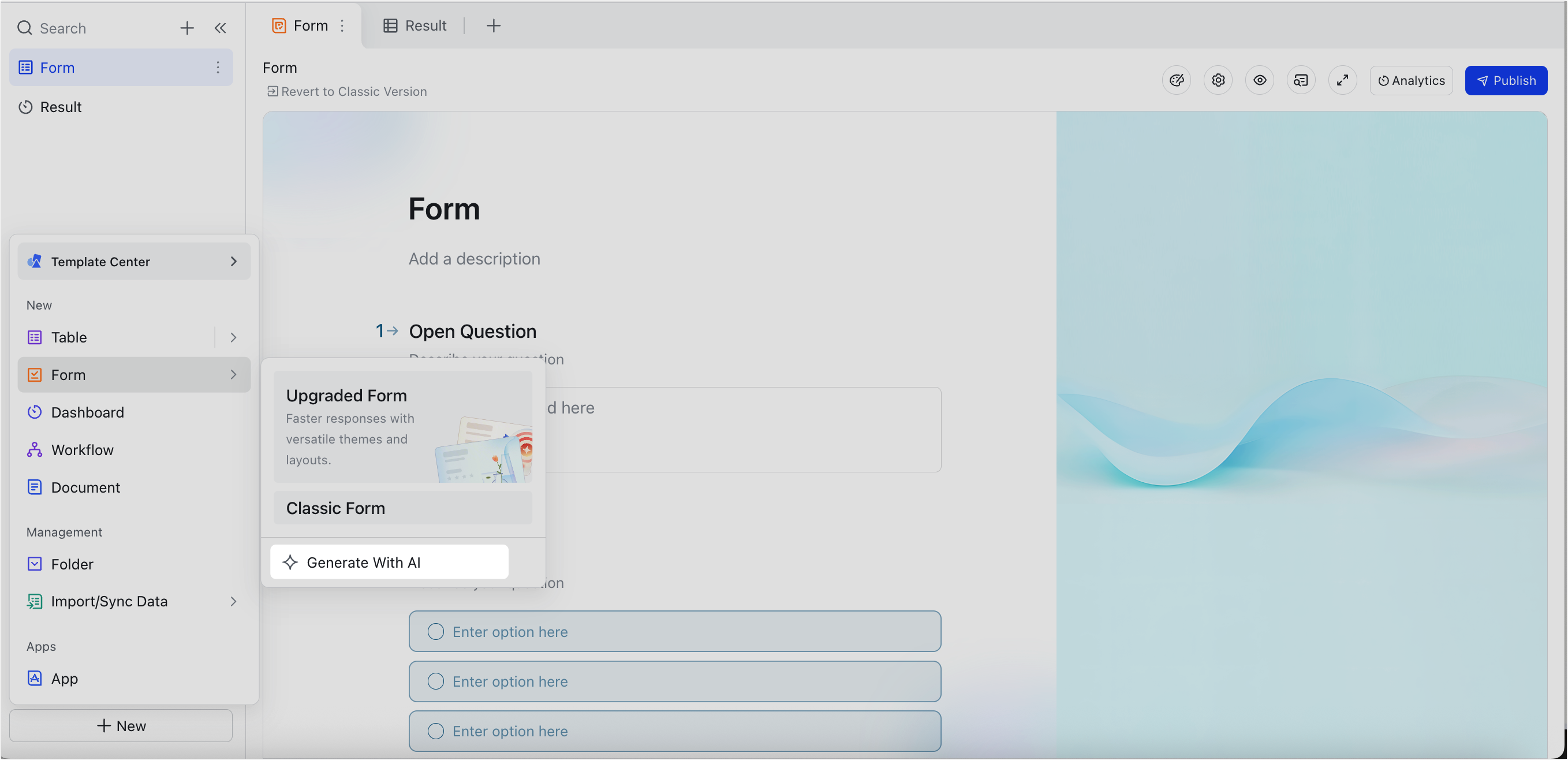 Use AI to build forms