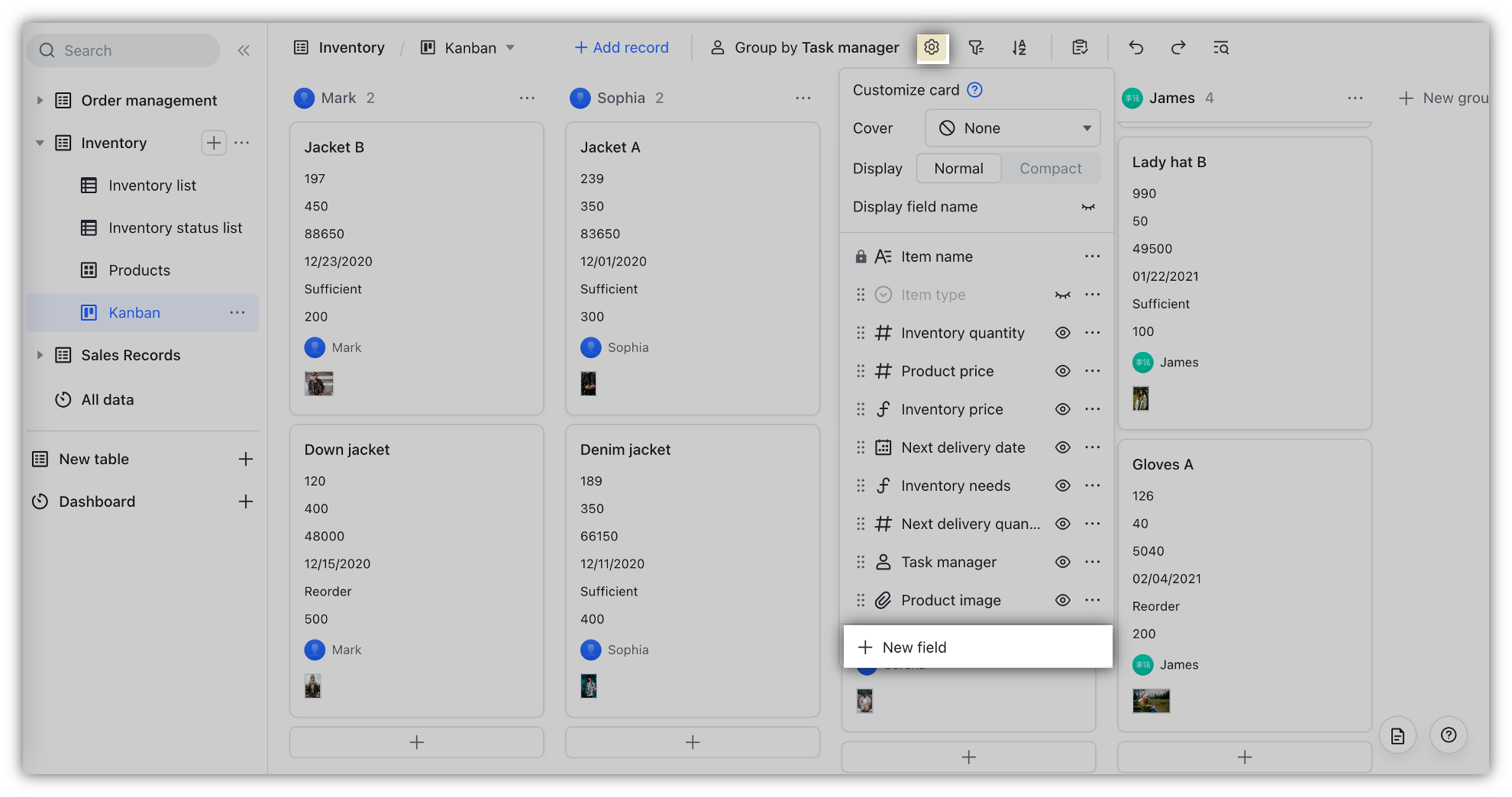 Use numbering fields in Base