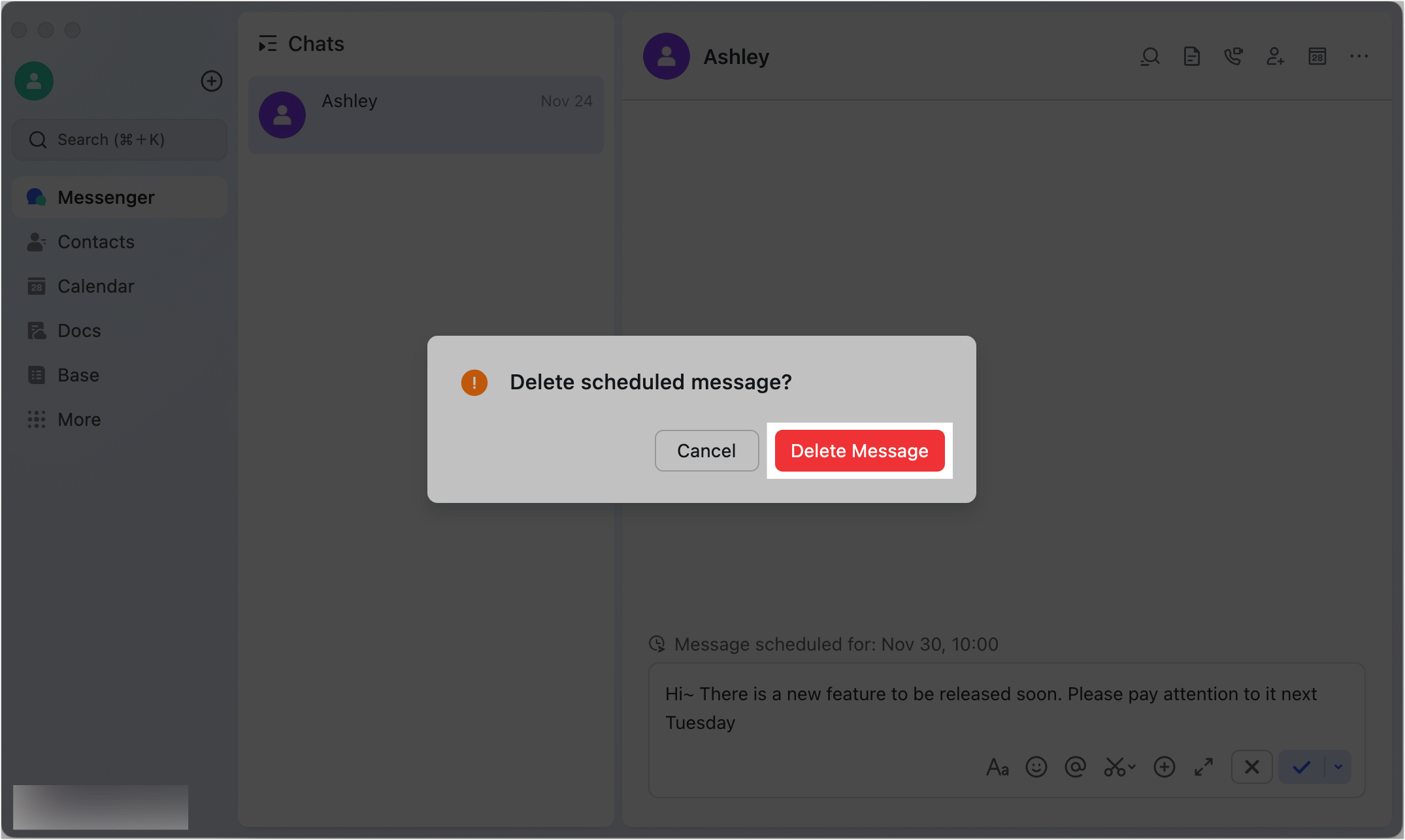 Schedule messages to be sent later