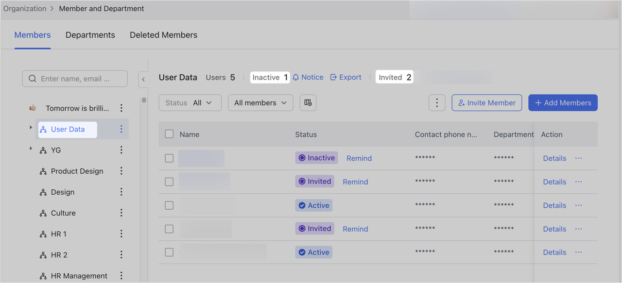 Join First Get Admin Admin | Remind members to join the organization or activate their account