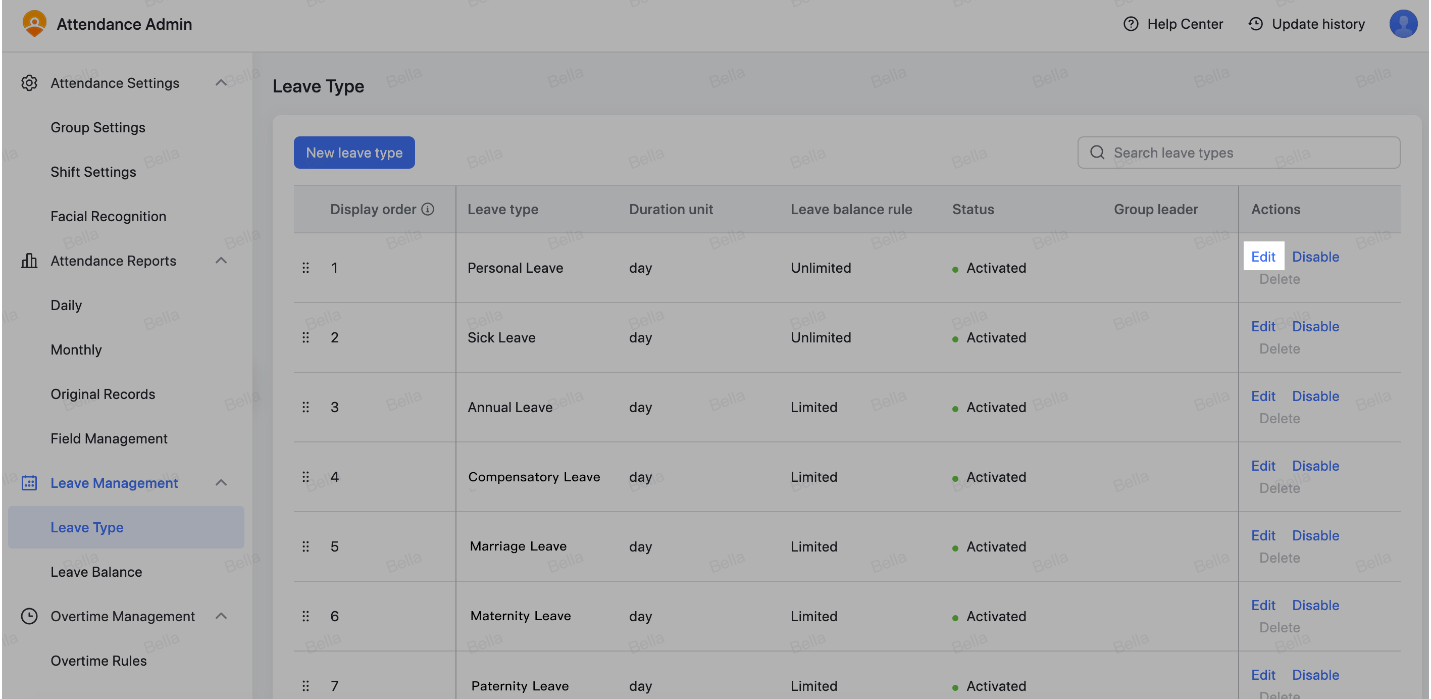 Admin | Set up and manage employee leave