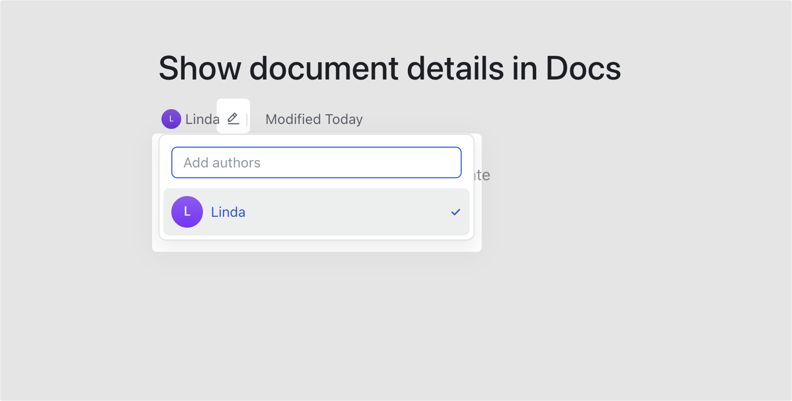 Show document details in Docs