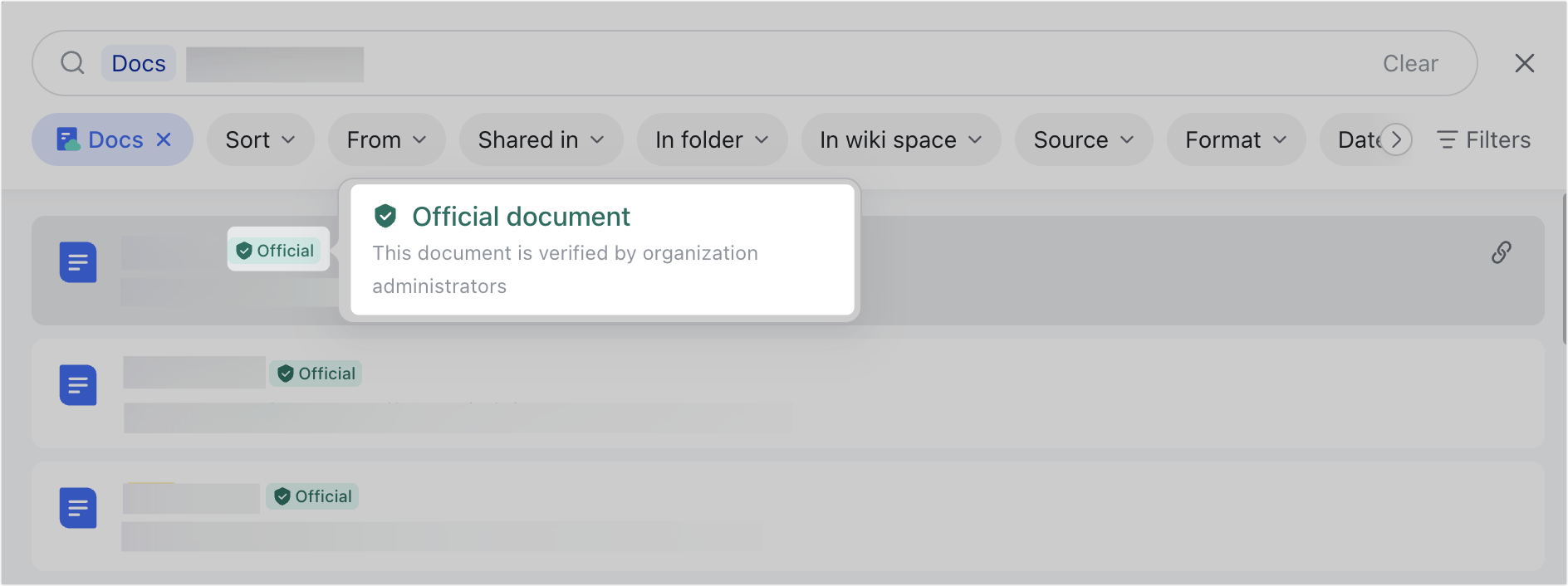 Admin | Set official verification for search content